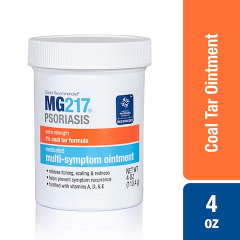 MG217 Multi Symptom Relief 2 Coal Tar Medicated Psoriasis Ointment oz Jar 4 Oz