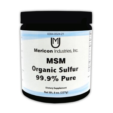 Mericon Industries MSM Organic Sulfur Powder  MSM Supplement for Inflammation Hair Growth Healthy Skin  Increased Energy  NonGMO Vegan Gluten Free Soy Free 8oz