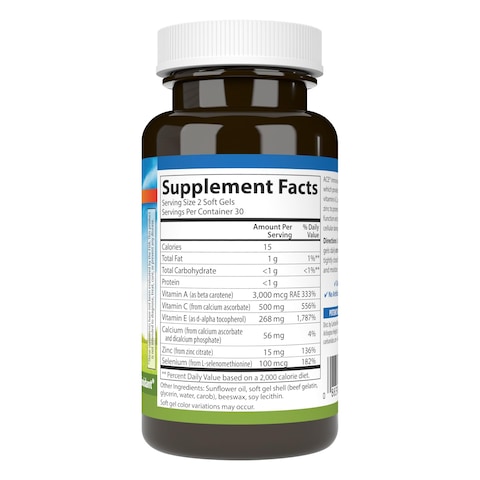 Carlson  ACES  Zn Vitamins A C E  Selenium  Zinc Cellular Health  Immune Support Antioxidant 60 Softgels