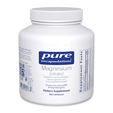 Pure EncapsulationsMagnesium Citrate  Supplement for Sleep Heart Health Cognitive Health Bone Health Energy Muscles and Metabolism  with Premium Magnesium  180 Capsules