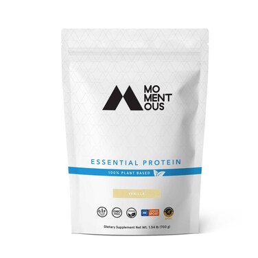MomentousEssential Vegan Protein Powder  20g Plant Based Protein  NSF Certified GlutenFree NonGMO 20 Servings for Essential Everyday Use Vanilla Chai