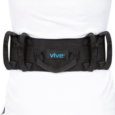 Vive Gait Belt 300lbs Transfer Belt with Handles  Medical Nursing Safety Patient Assist  Bariatric Elderly Handicap Physical Therapy  PT Gate Strap Quick Release Metal Buckle Grabbing Teeth