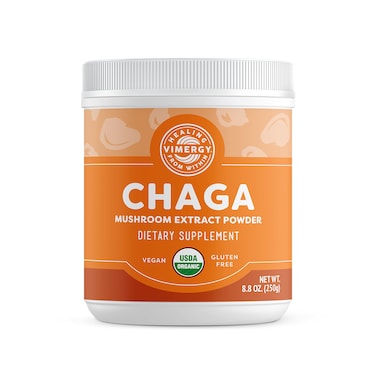 Vimergy USDA Organic Wild Chaga Mushroom Extract Powder 166 Servings  Ideal in Chaga Tea Coffee Smoothies  Cardiovascular Support  Kosher Vegan No Gluten Paleo  Pure Chaga No Fillers 250g