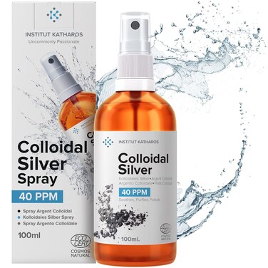 Colloidal Silver Liquid 34 fl oz Spray  Bioactive Hydrosol Silver Water  Natural Immune Support Nano Sol Supplement Solution  Ionic Minerals 40 PPM  Organic Structured Colloidal Silver Spray