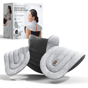 SHARPER IMAGE Heated Neck  Shoulder Aromatherapy Wrap Lavender Scented Hot  Cold Therapy Weighted Muscle Pain  Stress Relief Luxurious Soft Plush Adjustable Fit Relaxation  SelfCare
