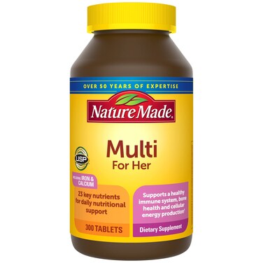 Nature Made Womens Multivitamin Tablets 300 Count for Daily Nutritional Support