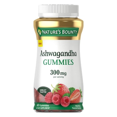 Natures Bounty Ashwagandha Gummies 300mg KSM66 Ashwagandha Extract Mixed Berry 60 Gummies