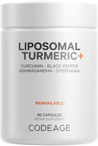 CodeageOrganic Turmeric Supplement  95 Curcumin Extract Pills  Liposomal Fermented Botanical Blend Black Pepper Ashwagandha Ginger Stephania Boswelia Cumin Digestive Bitters  90 Capsules