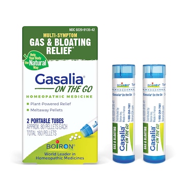 BoironGasalia On The Go for Relief from Gas Pressure Abdominal Pain Bloating and Discomfort  2 Count 160 Pellets