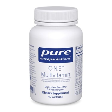 Pure Encapsulations ONE Multivitamin  Once Daily Multivitamin with Antioxidant Complex Metafolin CoQ10 and Lutein to Support Vision Cognitive Function and Cellular Health  60 Capsules