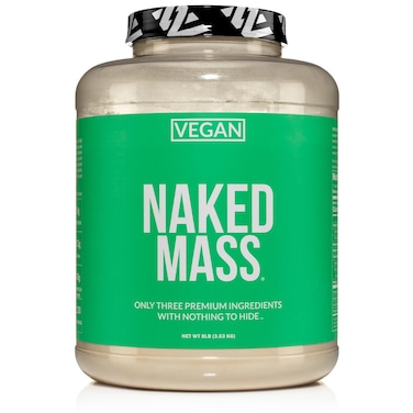 NAKED Vegan Mass  Natural Vegan Weight Gainer Protein Powder  8Lb Bulk GMO Free Gluten Free Soy Free  Dairy Free No Artificial Ingredients  1230 Calories  11 Servings