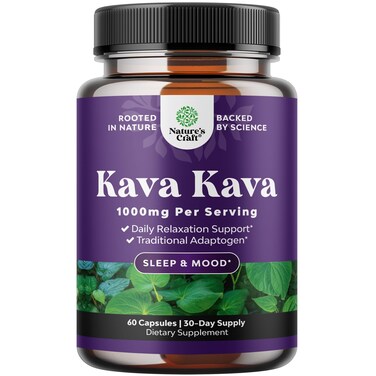 Kava Root Mood Support Supplement  1000mg per Serving Kava Kava Capsules Fast Acting Mood and Relaxing Supplement  Calming Kava Extract Adaptogen Supplement for Stress Focus  Sleep 30 Servings