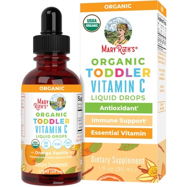 MaryRuth Organics Toddler Vitamin C Drops  USDA Organic Vitamin C Liquid Drops for Toddler  Ages 13 Years  Vitamin for Immune Support  Overall Health  Vegan  NonGMO  Gluten Free  30 Servings