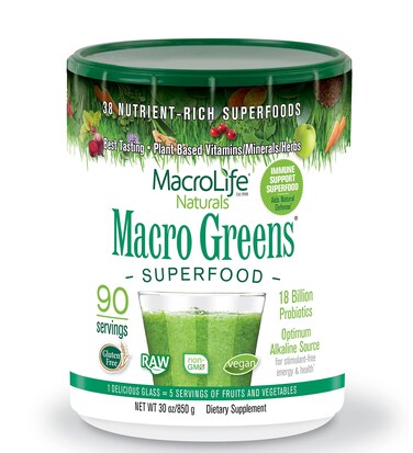 MacroLife Naturals Macro Greens Powder 38 Superfood Probiotic Antioxidant Enzyme  Herbal Supplement Immunity Energy Cleanse  NonGMO Vegan GlutenFree DairyFree  30oz 90 Servings