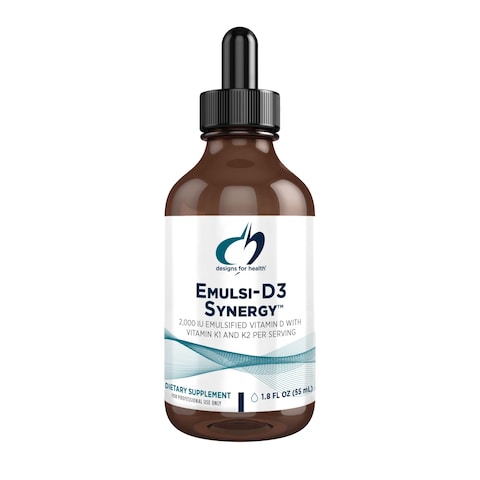 Designs for HealthEmulsiD3 Synergy 2000 IU Vitamin D Liquid with Vitamin K  Emulsified Liquid D3 K2 Drops for Immune System Support  Bone Health  GlutenFree  NonGMO 55 Servings  18oz