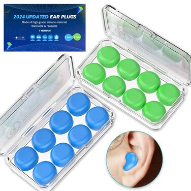 Silicone Ear Plugs for Sleeping SwimmingReusable Moldable Noise Cancelling Earplugs for Shooting Range Swimmers Snoring Airplanes Travel Work Studying 16Pillows