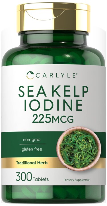 Carlyle Sea Kelp Iodine Supplement  225mcg  300 Tablets  NonGMO Gluten Free  Traditional Herb Supplement