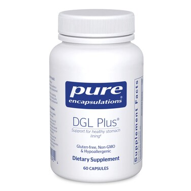 Pure EncapsulationsDGL Plus  Gut Health Supplements for Men  Women  with Marshmallow Root Aloe Vera Extract  Slippery Elm Bark  NonGMO  Vegan  60 Capsules