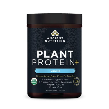 Ancient NutritionOrganic Plant Protein  Vegan Plant Based Protein Powder Vanilla Formulated by Dr Josh Axe DairyFree GlutenFree NonGMO No Sugar Added Paleo Friendly Supplement 115 oz