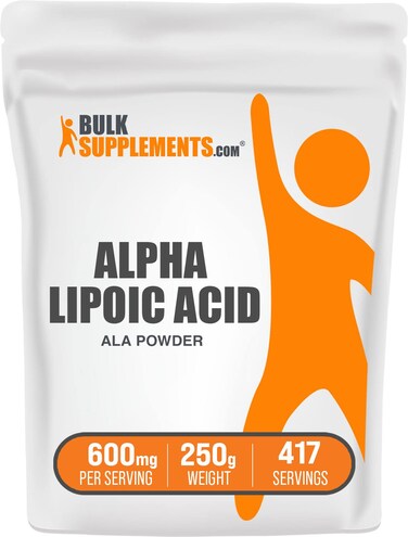 BulkSupplementscom Alpha Lipoic Acid Powder  ALA Supplement Alpha Lipoic Acid 600mg  ALA Powder Gluten Free  600mg of AlphaLipoic Acid per Serving 250g 88 oz Pack of 1