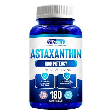 WeLikeVitamins Astaxanthin 10mg Softgel  Highly Potent Organic Astaxanthin Supplements From Haematococcus Pluvialis  Improves Eye Joint Skin Health  Energy Levels  180 Servings 6 Month Supply