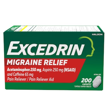 ExcedrinMigraine Relief Caplets to Alleviate Migraine Symptoms  200 Count
