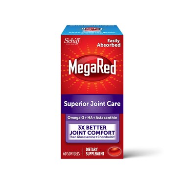 MegaRed Omega3 Krill Oil and Joint Supplement Joint Care 60 softgels  EPADHA Fatty acids Antioxidants Hyaluronic Acid No Fishy Burp Aftertaste as with Fish Oil