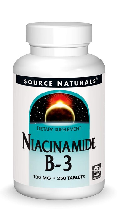 Source Naturals Niacinamide B3 100 mg Dietary Supplement  250 Tablets
