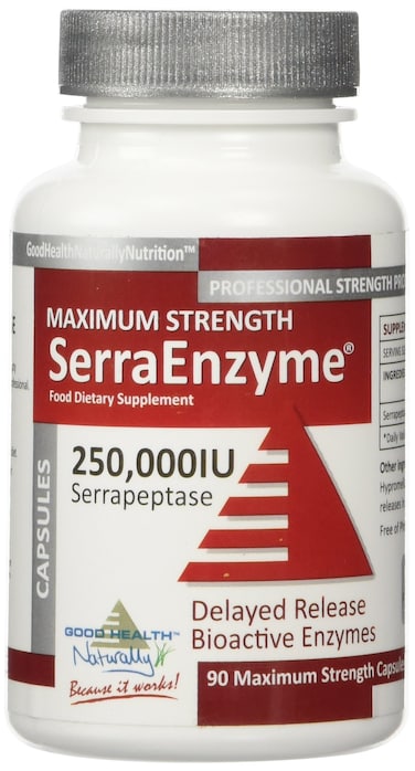 Serra Enzyme Serrapeptase Supplement  Clear Lungs and Sinuses Proteolytic Digestive Cleanse  250000 IU  Maximum Strength  90 Capsules