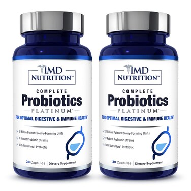 1MD Complete Probiotics Platinum  Supports Digestive Health  with Nourishing Prebiotics 51 Billion Live CFU 11 Strains DairyFree  30 Vegetable Capsules 2Pack