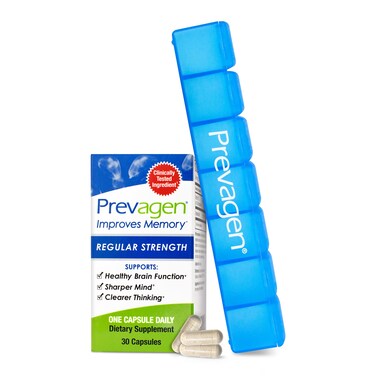 Prevagen Improves Memory  Regular Strength 10mg 30 Capsules with Apoaequorin  Vitamin D 7Day Pill Minder  Brain Supplement for Better Brain Health Supports Healthy Brain Function