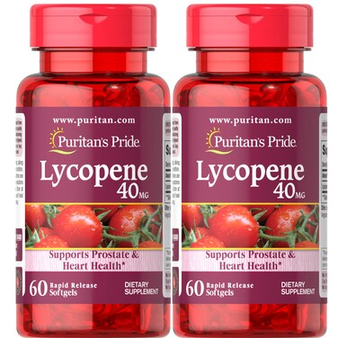 Puritans Pride Lycopene 40 mg Pack of 2 120 Count 60 Count Pack of 2