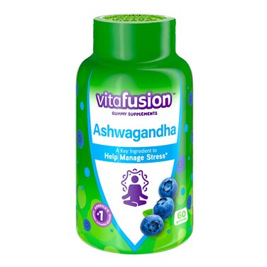 VitafusionAshwagandha Gummies Clinically Shown Adaptogen Sensoril Ashwagandha 125mg Per Serving  Help Manage Stress  Chewable Gummy Vitamins Alternative to Liquid Capsules Drops Powder 60 Count