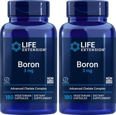Life Extension Boron 3 mg 180 Caps Pack of 2