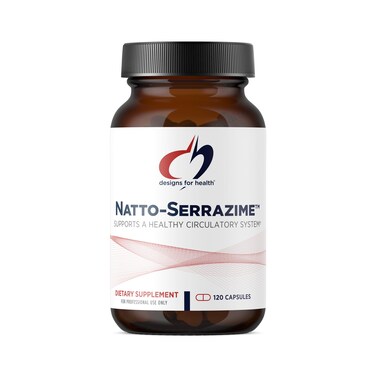 Designs for Health Nattokinase with Serrapeptidase  NattoSerrazime  Proteolytic Enzymes  Designed to Support a Healthy Circulatory System  Immune Health  NonGMO Supplement 120 Capsules