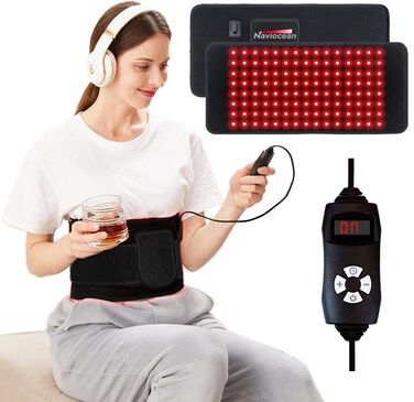 Red Light Therapy Belt Device for Body Pain Waist Infrared Wearable Pad Deep Therapy Wrap with Timer for Women Best Gift