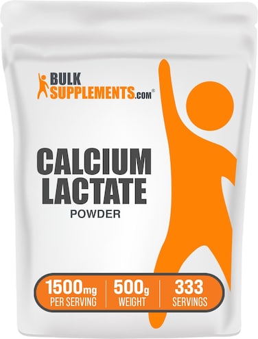 BulkSupplementscom Calcium Lactate Powder  Calcium Supplement Calcium Lactate Food Grade  Calcium Lactate Supplement 1500mg per Serving 200mg Calcium 500g 11 lbs Pack of 1