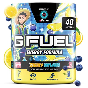 G Fuel aDrive Energy Powder Sugar Free Clean Caffeine Focus Supplement Water Mix Blueberry  Lemonade Flavor Focus Amino Vitamin  Antioxidants Blend aDrive  98 oz 40 Servings