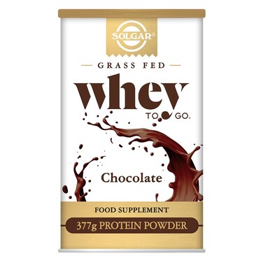 Solgar Grass Fed Whey to Go Protein Powder Chocolate 132 oz  20g of GrassFed Protein from New Zealand cows  Great Tasting  Mixes Easily  Supports Strength  Recovery  NonGMO 13 servings