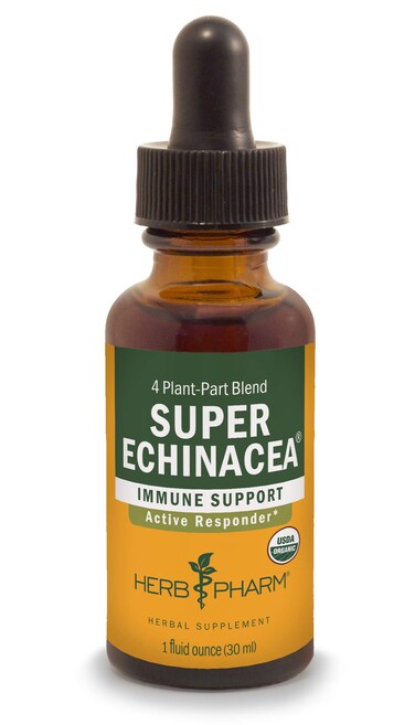 Herb PharmCertified Organic Super Echinacea Liquid Extract for Active Immune System Support  1 Ounce DSUPER01