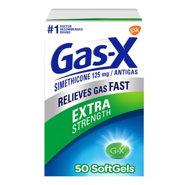 GasX Extra Strength Gas Relief Softgels with Simethicone 125 mg  50 Count