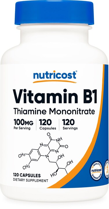 Nutricost Vitamin B1 Thiamine 100mg 120 Capsules  Gluten Free and NonGMO