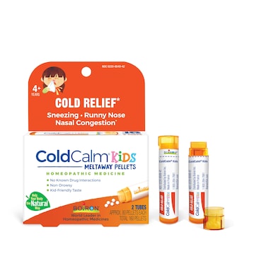 BoironColdCalm Kids Pellets for Relief of Common Cold Symptoms Such as Sneezing Runny Nose Sore Throat and Nasal Congestion  2 Count 160 Pellets