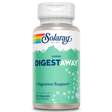 SOLARAY Super Digestaway Digestive Enzymes  Pancreatin Papain Ginger Pepsin Betaine HCl Aloe Vera and More  Digestion  Nutrient Absorption Support  Lab Verified  90 VegCaps