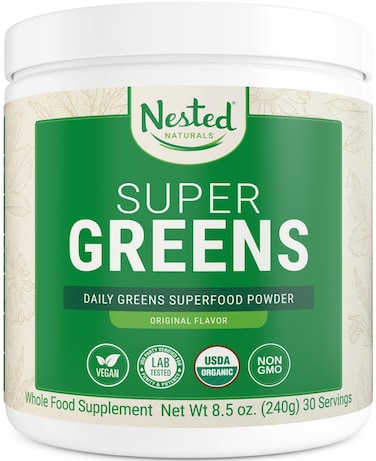 Super Greens Daily Greens Superfood Powder  Certified USDA Organic Green Powder w20 Whole Foods Spirulina Powder Wheat  Barley Grass  Probiotics Fiber  Enzymes  Original Flavour 30 Servings