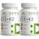 DEAL SUPPLEMENT 2 Pack Vitamin D3 K2 Softgel 250 Count 21 Complex Vitamin D3 5000 IU  Vitamin K2 MK7 Promotes Heart Bone  Teeth Health  Very Easy to Swallow