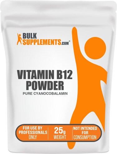 BulkSupplementscom Pure Vitamin B12 Powder  as Cyanocobalamin Vitamin B Supplements Cyanocobalamin B12 Supplement  Pure Product Multiple Servings 25g 088 oz Pack of 1