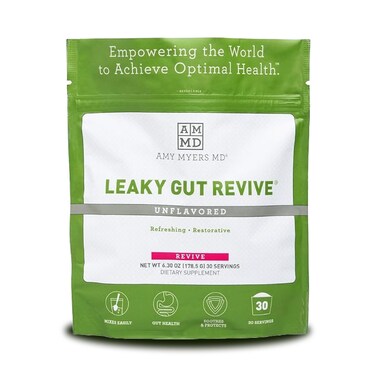 Amy Myers MD Leaky Gut Revive Powder for Leaky Gut Repair L Glutamine Slippery Elm Supports Constipation Diarrhea Bloating Heartburn SIBO Licorice  Marshmallow Root  Unflavoured630 Oz