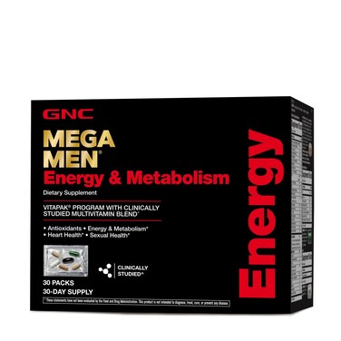 GNC Mega Men Energy  Metabolism Vitapak  Clinically Studied  Energy Heart Health and Antioxidants  30 Count
