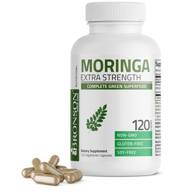 Bronson Moringa Extra Strength Capsules Moringa Oleifera Powder 120 Count
